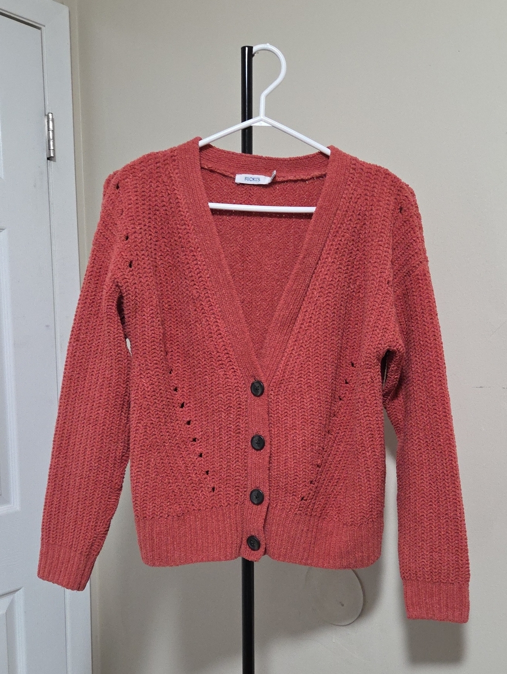 Ricki's Dusty Coral V-Neck Button Cardigan